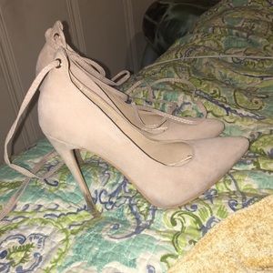 Nude lace up pumps!!!